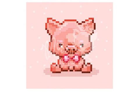 Pixel Pig Pig Pixel Vector Illustration