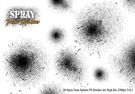 20 Spray Paint Splatter Ps Brushes Vol1 Free Photoshop Brushes At