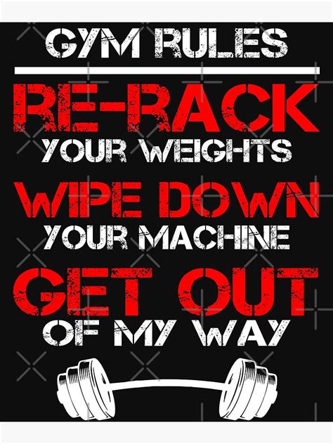 The Gym Rules Poster For Sale By Maxjart Redbubble