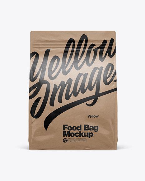 Download Download Kraft Paper Food Bag Mockup - Front View Object ...