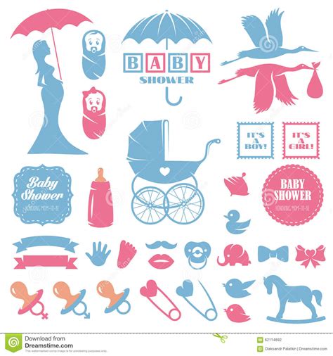 Download Baby Shower Design Elements Vector Set. Pregnancy Stock ...