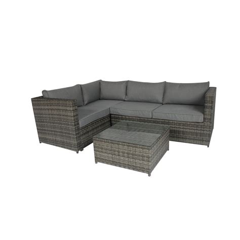 Order online today at rattancube. Charles Bentley Rattan Corner Sofa & Coffee Table - Grey ...