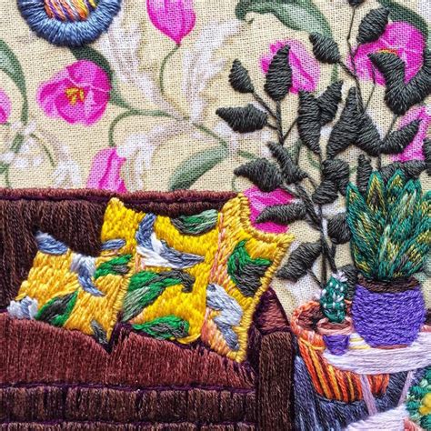 Charming Embroidery Designs Feature Stitched Home Interiors