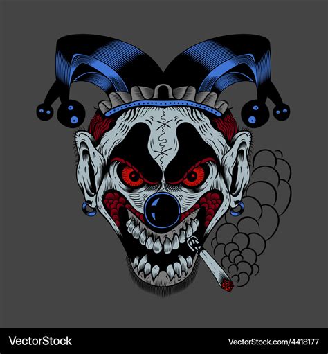 Cartoon Scary Clown Royalty Free Vector Image Vectorstock