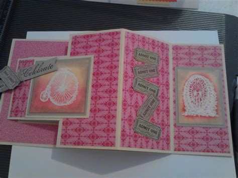 This is a new style card made with the intricate sue wilson dies in mind. Cynthia's Paper Crafts: Double Tri Fold Card