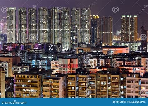 Apartment Building At Night Stock Image Image Of Hong Multistory
