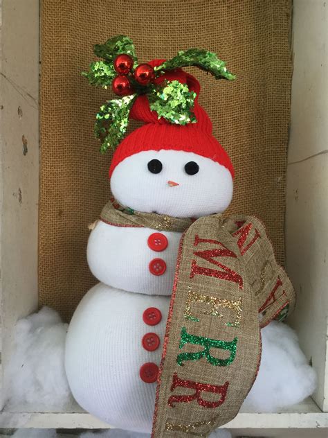 Homemade Snowman Out Of Old Sweater Old Sweater Navidad Christmas