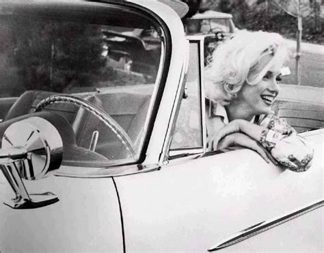 A Collection Of 15 Vintage Photographs Of Marilyn Monroe And Cars ~ Vintage Everyday