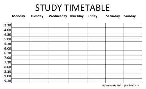 Exam Study Schedule Template Card Template