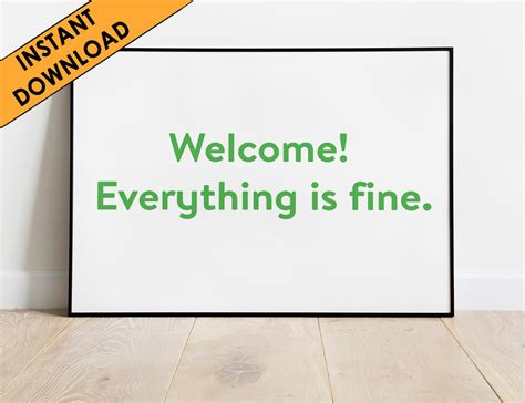 Welcome Everything Is Fine The Good Place Downloadable Art Printable