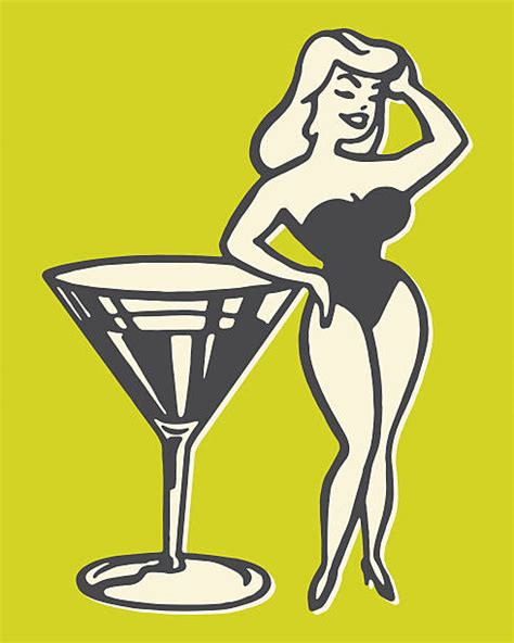 Royalty Free Women Martini Pin Up Girl Glass Clip Art Vector Images