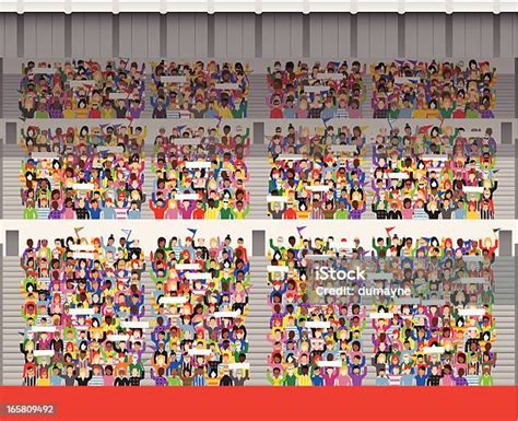 Large Crowd In Stadium Grandstand Stock Illustration Download Image