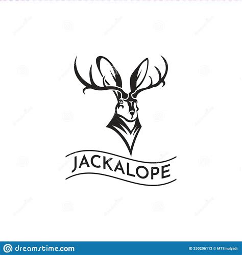 Jackalope Logo Concept Vector In Modern Style Stock Vector