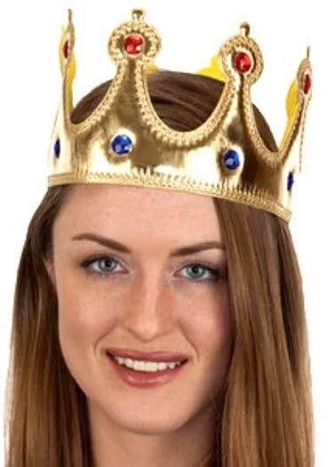 Renaissance Medieval Prince King Queen Costume Crown Hat Gold Jeweled