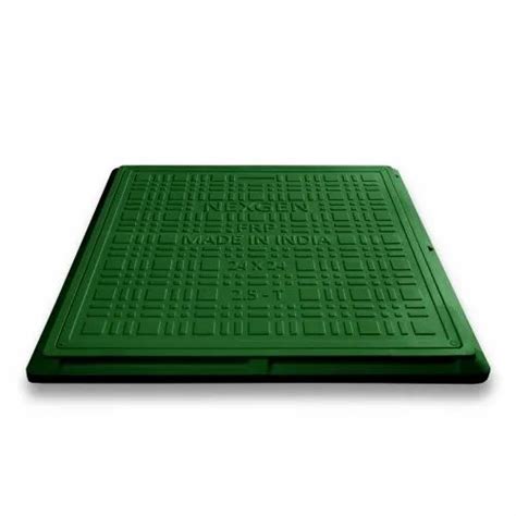 full floor square 24 x 24 inch green frp manhole cover for