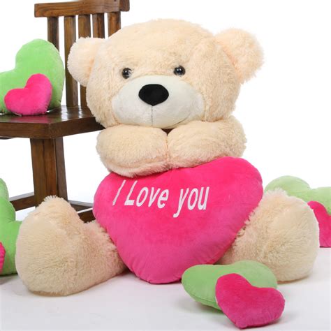 cozy love cuddles 38 cream teddy bear w i love you heart giant teddy bear