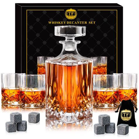 Buy Whiskey Decanter Set With 4 Glasses And 8 Whiskey Stones Whiskey