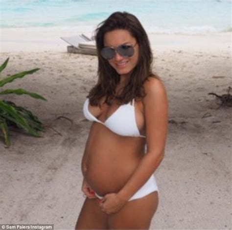 Pregnant Sam Faiers Parades Her Bump In A White Bikini On Maldives