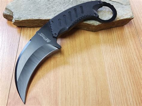 Mtech Stainless Black G 10 Tactical Karambit Fixed Blade Neck Knife 66