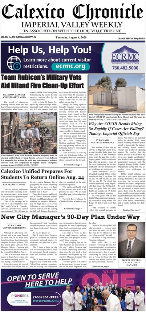 August 6 2020 Calexico Chronicle