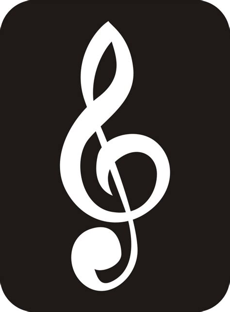 Musical Treble Clef High Quality 3 Part Stencil Of The On Clipart