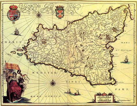Historical Map Of Sicily 1571 1638