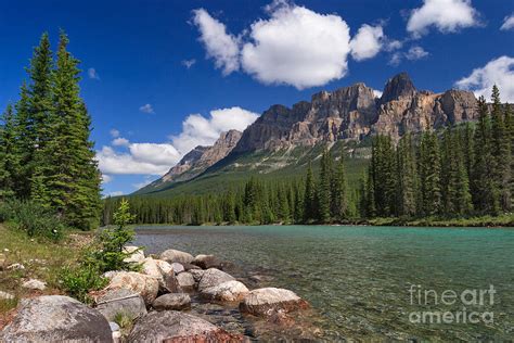 Castle Mountain And The Bow River Photograph By Charles Kozierok Fine