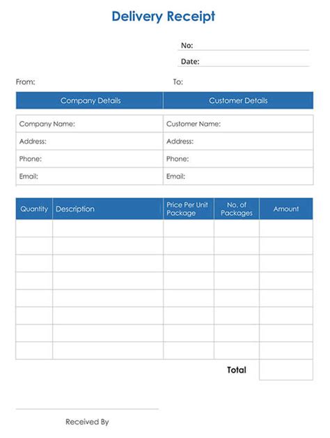Proof Of Delivery Template Excel Free