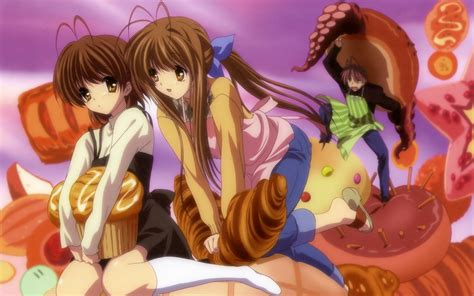 Two Women Brunette Long Hair Hazel Eyes Anime Girls Anime Nagisa