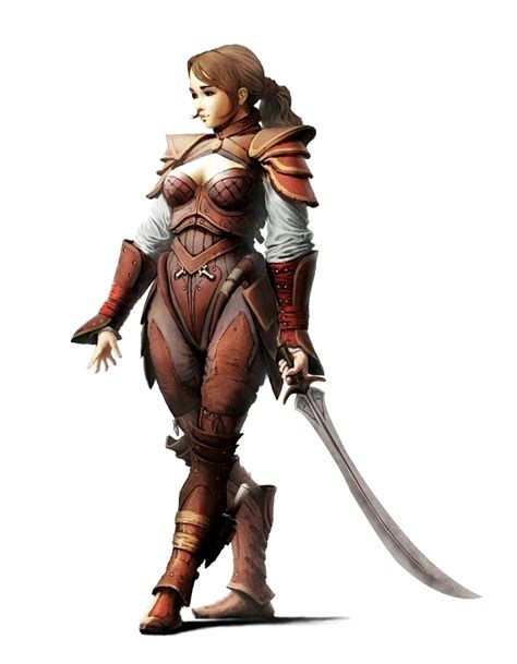 Female Human Fighter Rogue With Scimitar Pathfinder PFRPG DND D D Th Ed D Fantasy