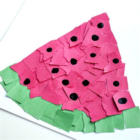 Torn Paper Watermelon Craft Fantastic Fun And Learning