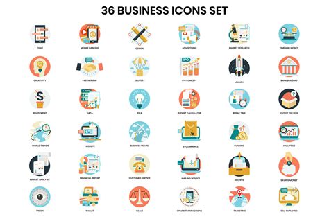 Business Icons Set For Business 527750 Vector Art At Vecteezy