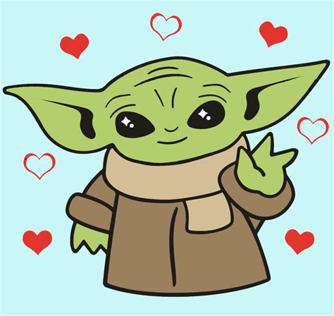 Baby Yoda Heart Svg Valentine Svg Star Wars Svg Baby Yoda Svg Yoda