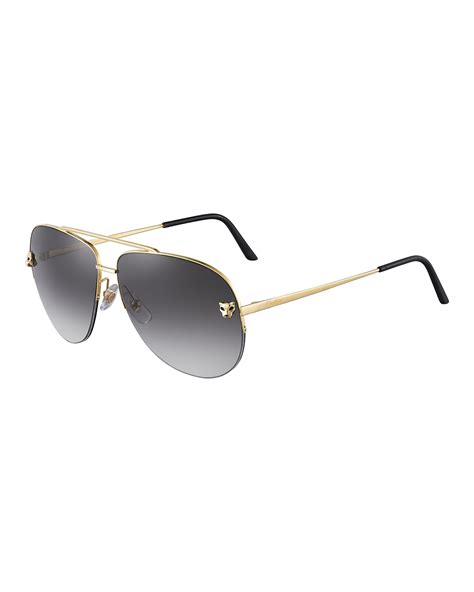 Cartier Metal Aviator Sunglasses Neiman Marcus