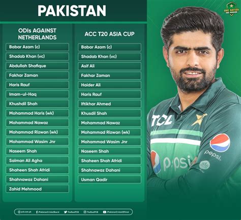 Pakistan Name Squads For Netherlands Odis And T Asia Cup Press Release Pcb