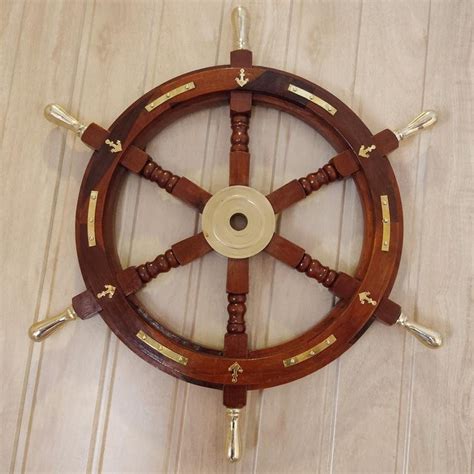 Wooden Wall Hanging Ship Wheel 3624 Wooden Boat Etsy
