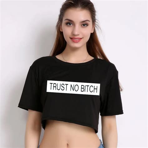 New Crop Top Women Letters Print Short Sleeve Cropped T Shirt