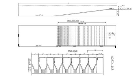 Ramp Section Of Autocad File Of 2d Drawing Cadbull