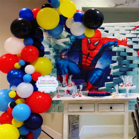 Balloon Garland Arch For Spider Man Kids Birthday Party Spiderman