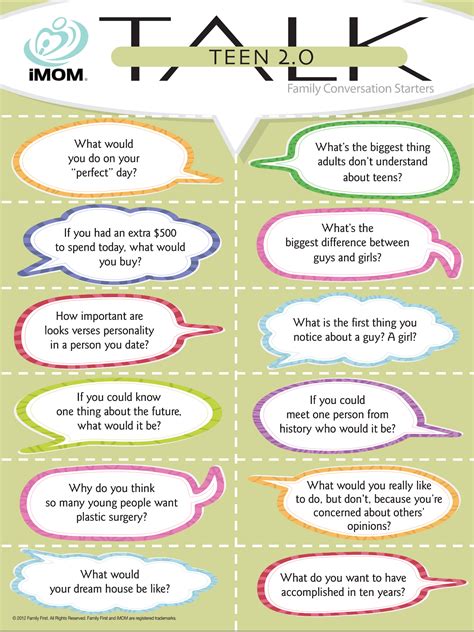 Teen 20 Talk Conversation Starters Conversation Starters