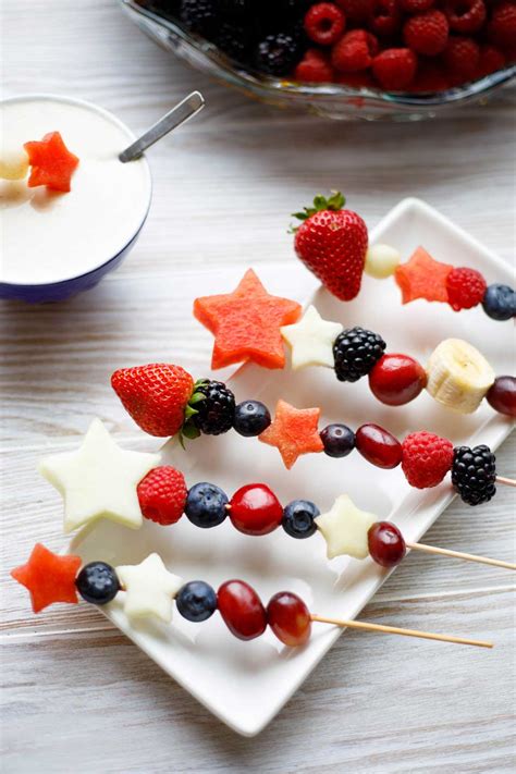 Red White And Blue Fruit Kabobs 2 Ways Appetizer Or Dessert Two