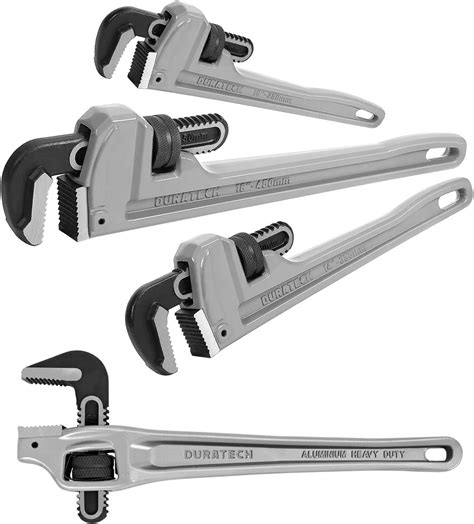 Duratech 3 Piece Heavy Duty Aluminum Straight Pipe Wrench Set 10 14