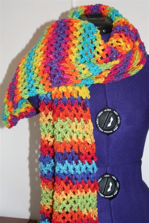Crochet Rainbow Scarf Pattern Lucy Kate Crochet