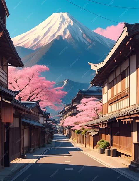 Premium AI Image | Traditional japanese street in a quaint town with