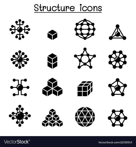 Structure Icon Set Royalty Free Vector Image Vectorstock