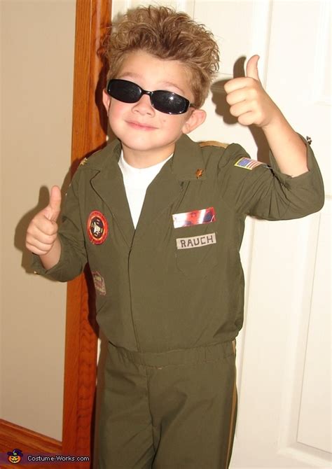 Jet Pilot Maverick And His Top Gun Fighter Jet Costume For Boys