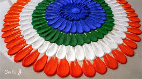 Independence Day Special Rangoli Designrangoli By Sneha J Special