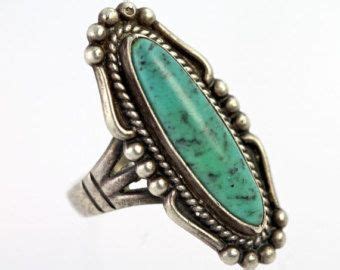 Sterling Silver Turquoise Ring Bell Trading Post Vintage Sterling