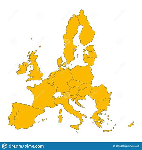 Political Map Of European Union Eu Member States Stock Vector