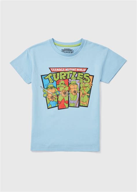 Kids Blue Teenage Mutant Ninja Turtle Print T Shirt 5 12yrs Matalan